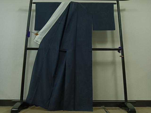 平和屋着物▽本塩沢 単衣 110亀甲 草花文 正絹 逸品 AABB2449jh