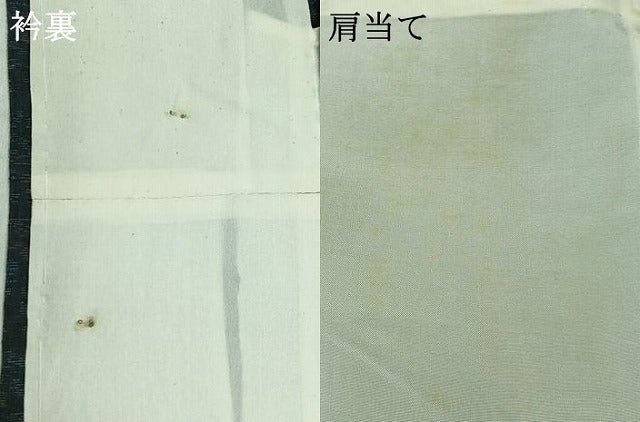 平和屋着物▽上質な紬　単衣　草花文　正絹　逸品　AABB2452jh