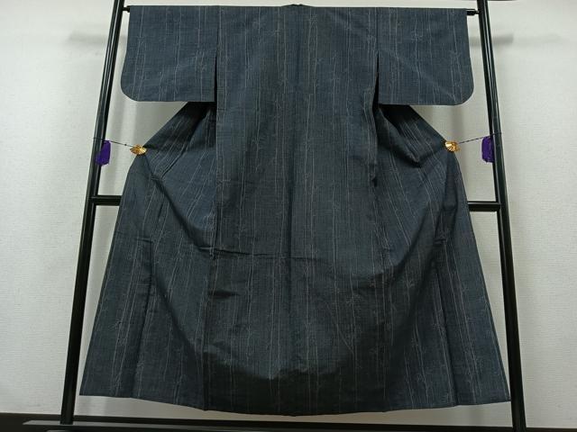 平和屋着物▽上質な紬　単衣　樹林文　正絹　逸品　AABB2456jh