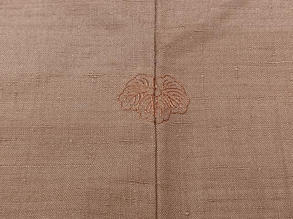 平和屋着物▽上質な紬 単衣 色無地 紅藤色 正絹 逸品 AABB2458jh