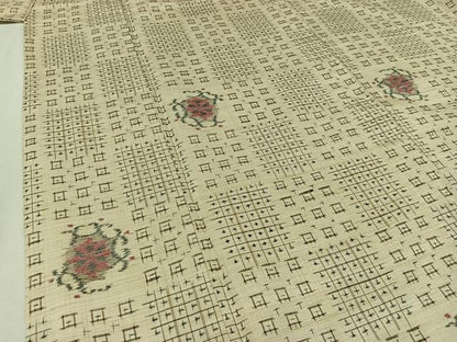 平和屋着物▽上質な紬 単衣 舞花文 正絹 逸品 AABB2461jh