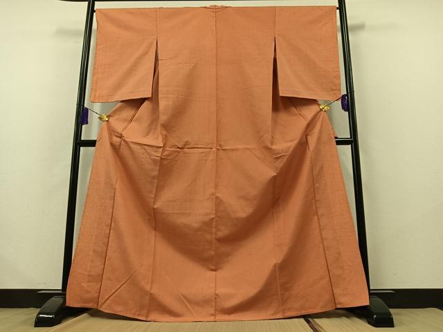 平和屋着物▽上質な紬 単衣 色無地 東雲色 誉志多工芸 正絹 逸品 AABB2462jh