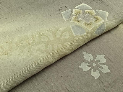 平和屋着物▽訪問着 単衣 生紬 舞花文 正絹 逸品 AABB2466jh