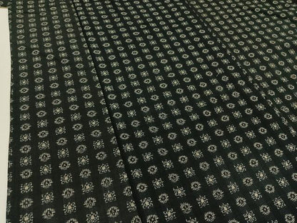 平和屋着物▽お召 単衣 吉祥文 黒地 正絹 逸品 AABB2467jh
