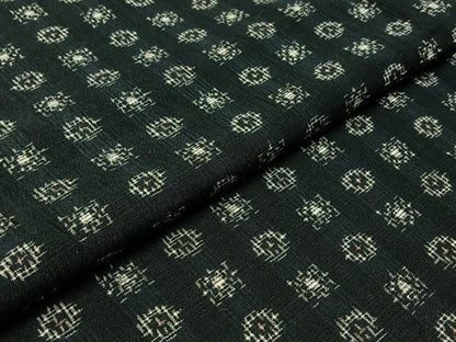 平和屋着物▽お召 単衣 吉祥文 黒地 正絹 逸品 AABB2467jh