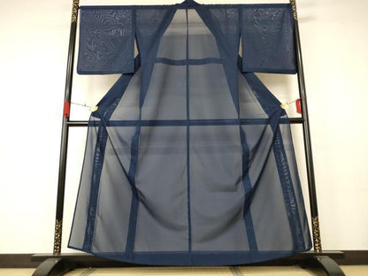 平和屋着物＊夏物　色無地　絽　褐返色　洗える着物　AABB2481jd