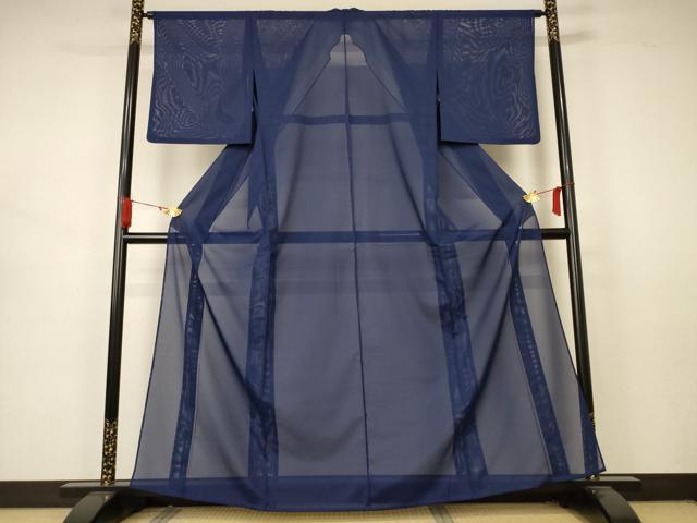 平和屋着物＊夏物 色無地 絽 青褐色 洗える着物 AABB2483jd