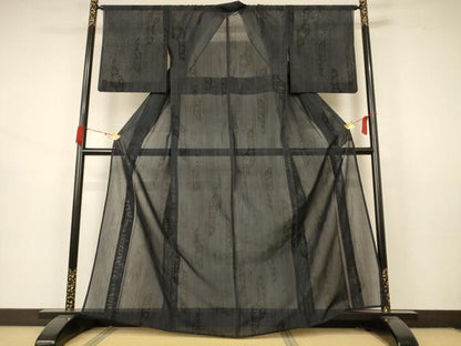 平和屋着物＊夏物 本場大島紬 夏大島 草花文 正絹 逸品 AABB2489jd