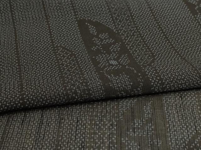 平和屋着物＊夏物 本場大島紬 夏大島 草花文 正絹 逸品 AABB2489jd
