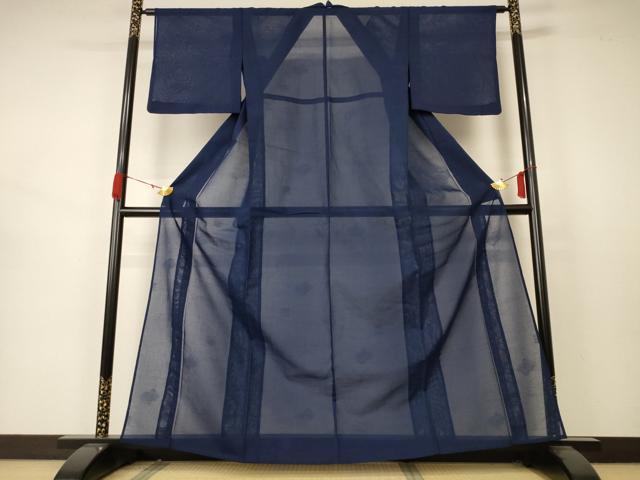 平和屋着物＊夏物 色無地 紗 留紺色 正絹 逸品 AABB2490jd