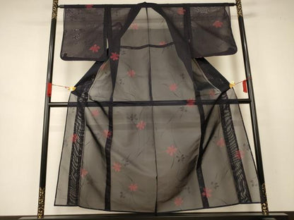 平和屋着物＊夏物 小紋 紗 草花文 正絹 逸品 未使用 AABB2491jd