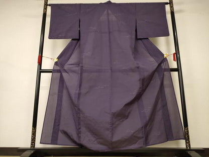 平和屋着物＊夏物　小紋　紗　雲重ね文　正絹　逸品　AABB2496jd