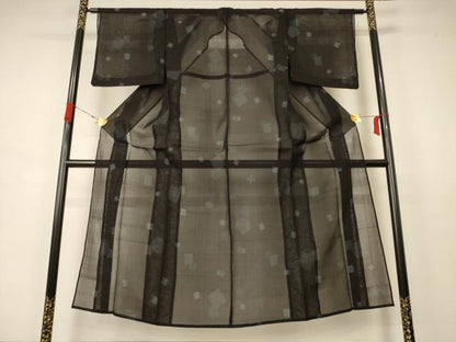 平和屋着物＊夏物　紗紬　箔散らし文様　正絹　逸品　AABB2499jd