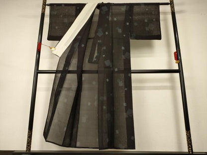 平和屋着物＊夏物　紗紬　箔散らし文様　正絹　逸品　AABB2499jd