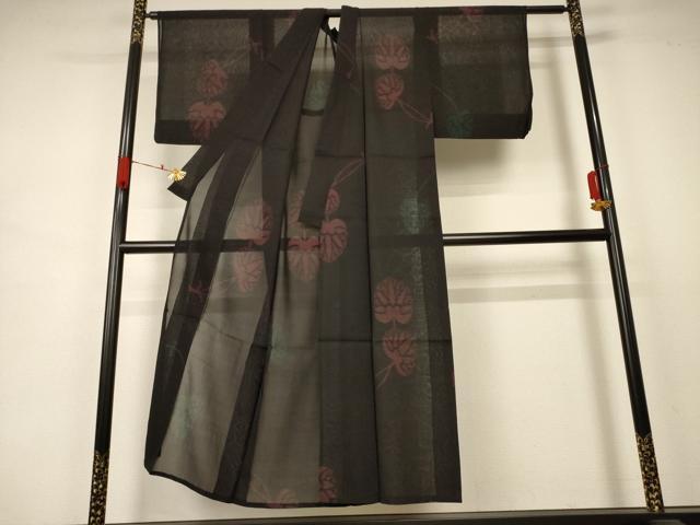 平和屋着物＊夏物 紗紬 葵 正絹 逸品 AABB2501jd