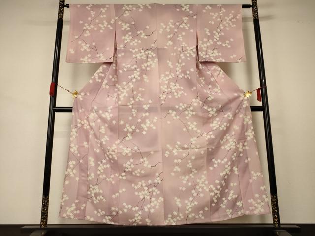 平和屋着物＊夏物 小紋 絽 楓文 正絹 逸品 AABB2502jd