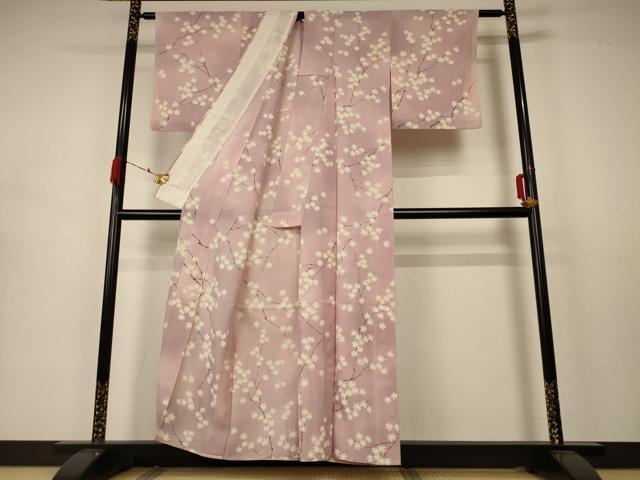 平和屋着物＊夏物 小紋 絽 楓文 正絹 逸品 AABB2502jd