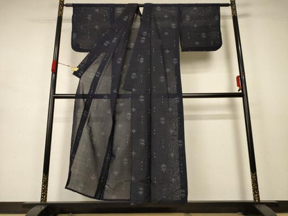 平和屋着物＊夏物 紗紬 絣文 正絹 逸品 AABB2505jd