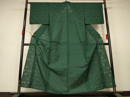平和屋着物＊夏物 小紋 紗 幾何学文 正絹 逸品 AABB2507jd