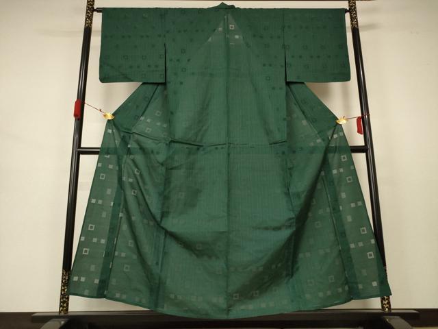 平和屋着物＊夏物 小紋 紗 幾何学文 正絹 逸品 AABB2507jd
