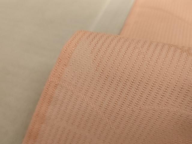平和屋着物＊夏物 色無地 変わり絽 芝紋紗 洒落柿色 正絹 逸品 AABB2510jd