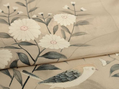 平和屋着物＊夏物 訪問着 絽 手描き 花鳥文 正絹 逸品 AABB2512jd