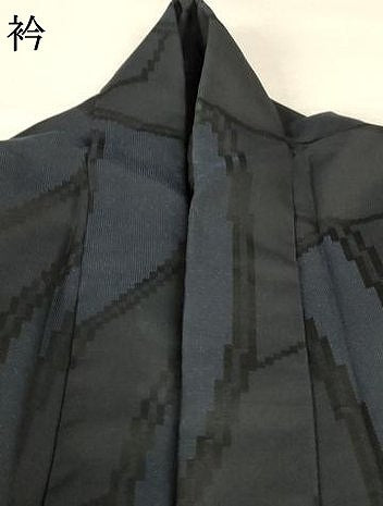 平和屋着物＊夏物 小紋 紗 幾何学文様 正絹 逸品 AABB2514jd