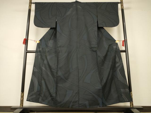 平和屋着物＊夏物 小紋 紗 幾何学文様 正絹 逸品 AABB2514jd