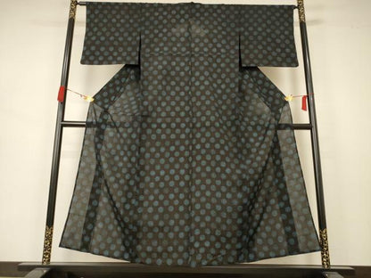 平和屋着物＊夏物 小紋 紗 花丸文 正絹 逸品 AABB2515jd