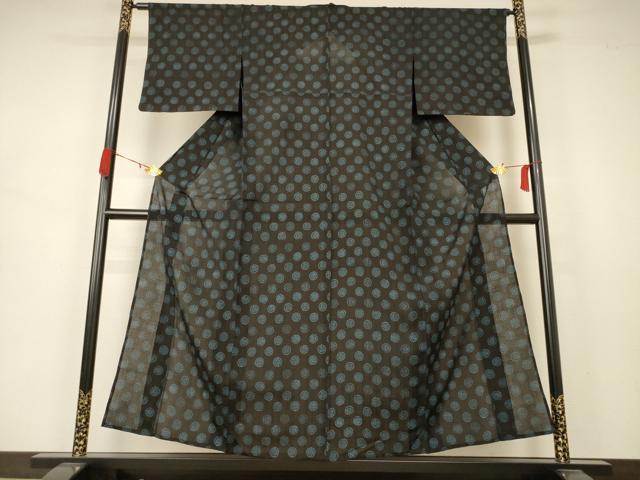 平和屋着物＊夏物 小紋 紗 花丸文 正絹 逸品 AABB2515jd