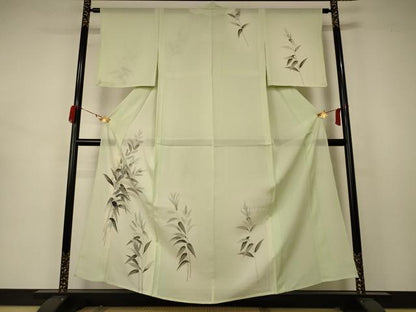 平和屋着物＊夏物 訪問着 絽 枝葉文 暈し染め 正絹 逸品 AABB2516jd