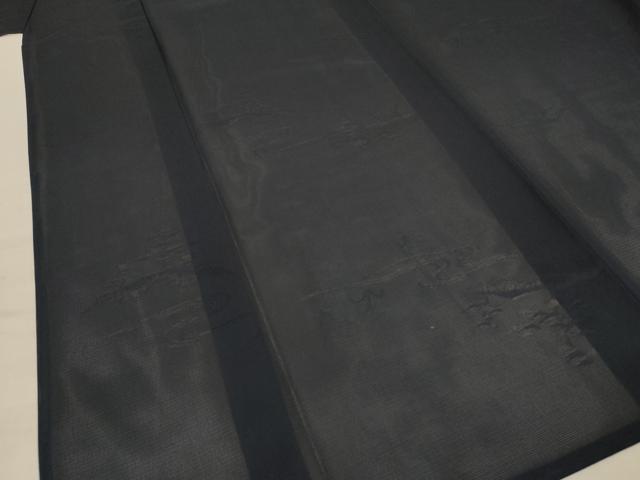 平和屋着物＊夏物 色無地 風景紋紗 藍鉄色 正絹 逸品 AABB2518jd