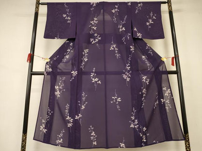 平和屋着物＊夏物 小紋 絽 草花文 正絹 逸品 AABB2520jd