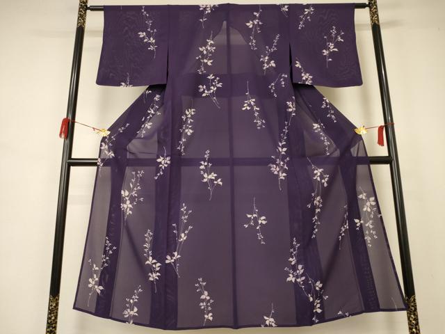 平和屋着物＊夏物 小紋 絽 草花文 正絹 逸品 AABB2520jd