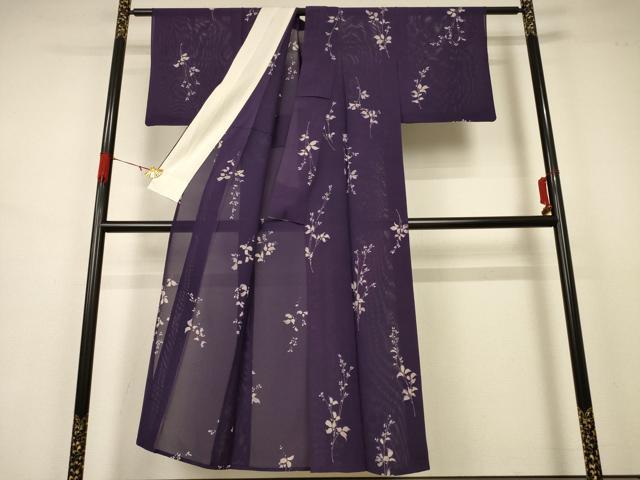 平和屋着物＊夏物 小紋 絽 草花文 正絹 逸品 AABB2520jd
