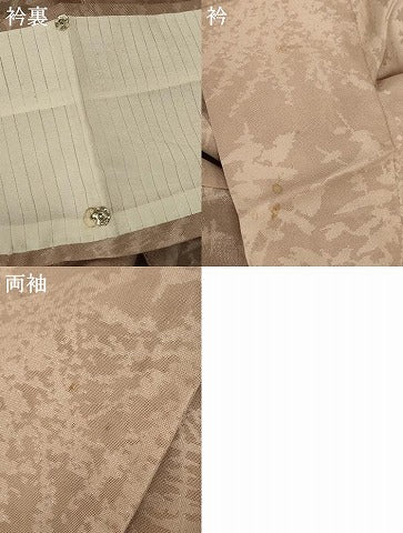 平和屋着物＊夏物 小紋 紗 枝葉文 銀糸 正絹 逸品 AABB2525jd