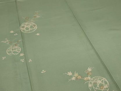 平和屋着物＊夏物 訪問着 絽 花鞠文 金彩 正絹 逸品 AABB2527jd