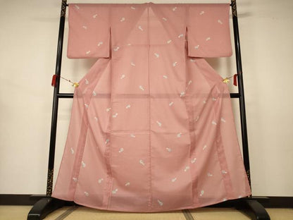 平和屋着物＊夏物 小紋 絽 瓢箪文 洗える着物 AABB2534jd