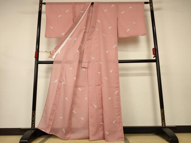 平和屋着物＊夏物 小紋 絽 瓢箪文 洗える着物 AABB2534jd