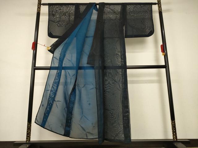 平和屋着物＊夏物 小紋 紗 枝葉文 正絹 逸品 AABB2539jd