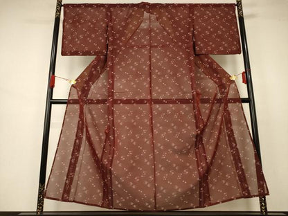 平和屋着物＊夏物 小紋 紗 絣文 正絹 逸品 AABB2542jd