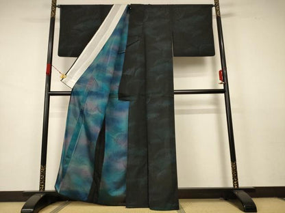 平和屋着物＊夏物 小紋 紗 風景文 正絹 逸品 AABB2543jd