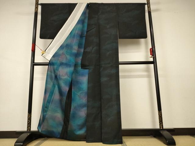平和屋着物＊夏物 小紋 紗 風景文 正絹 逸品 AABB2543jd