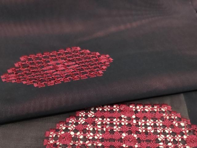 平和屋着物＊夏物 訪問着 紗 刺繍 花菱文 正絹 逸品 AABB2547jd