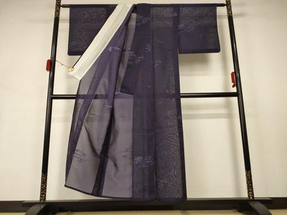 平和屋着物＊夏物 小紋 紗 風景文 正絹 逸品 AABB2548jd