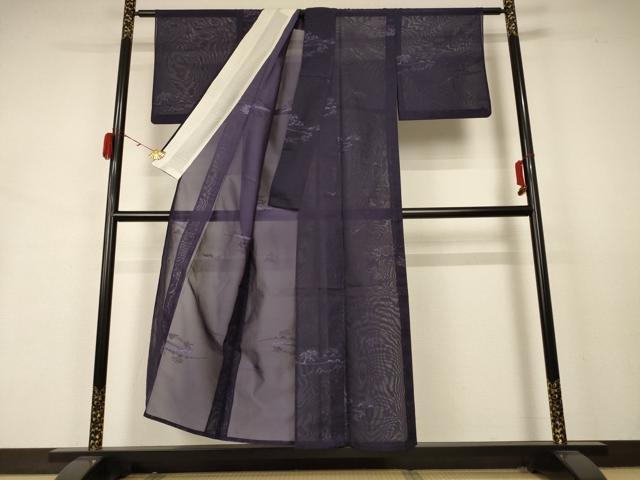 平和屋着物＊夏物 小紋 紗 風景文 正絹 逸品 AABB2548jd