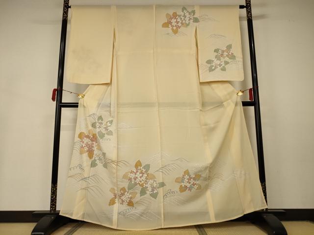 平和屋着物＊夏物 訪問着 駒刺繍 絽 紫陽花 銀彩 正絹 逸品 AABB2551jd