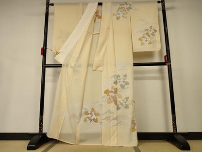 平和屋着物＊夏物 訪問着 駒刺繍 絽 紫陽花 銀彩 正絹 逸品 AABB2551jd