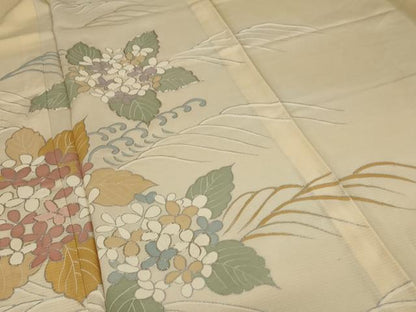 平和屋着物＊夏物 訪問着 駒刺繍 絽 紫陽花 銀彩 正絹 逸品 AABB2551jd