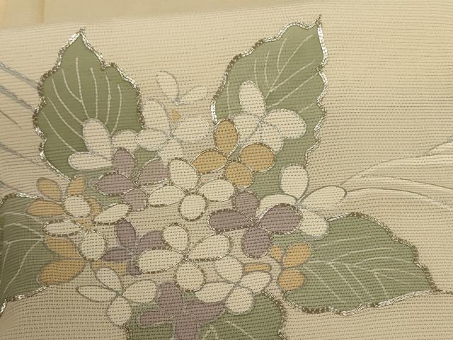 平和屋着物＊夏物 訪問着 駒刺繍 絽 紫陽花 銀彩 正絹 逸品 AABB2551jd